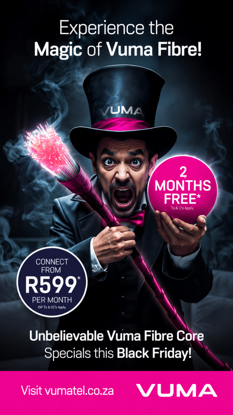 Vuma Fibre Black Friday campaign poster for Vuma Fibre Core
