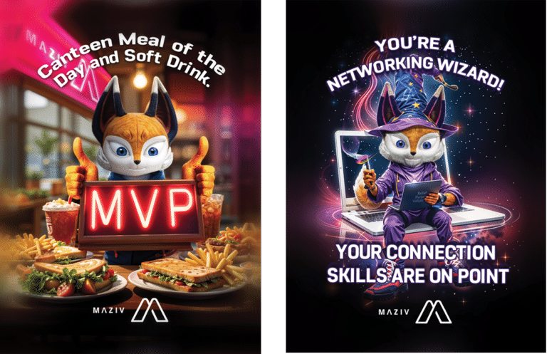 Social media campaign artwork featuring a cat mascot with motivational copy