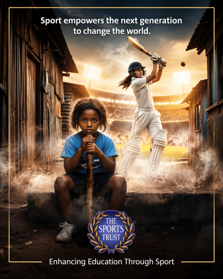 Sports Trust campaign artwork about young people and cricket